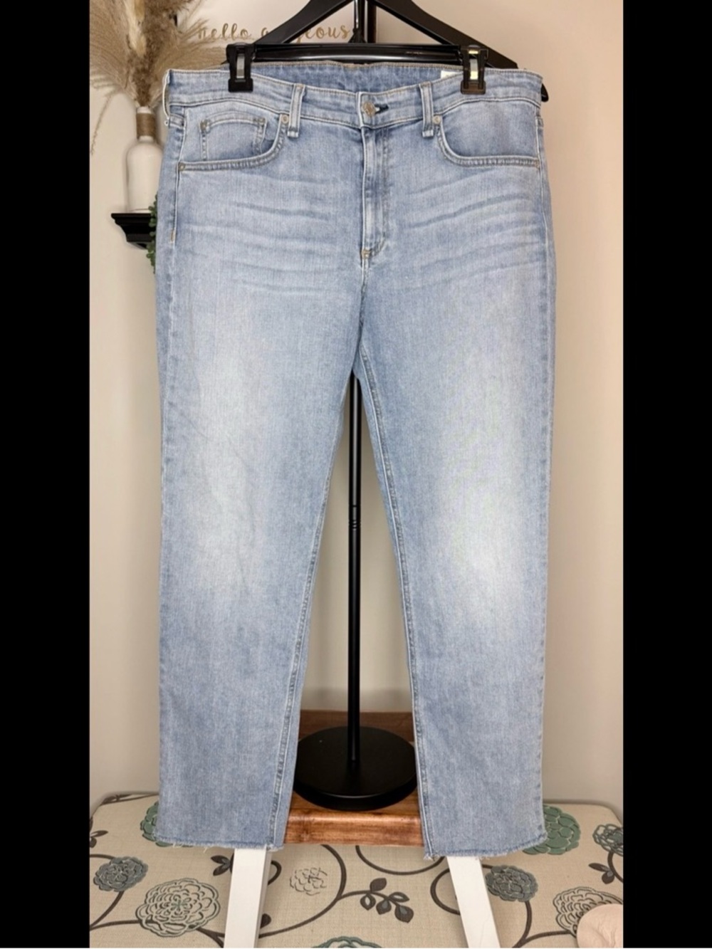 Rag & Bone Light Wash Straight Leg Jeans